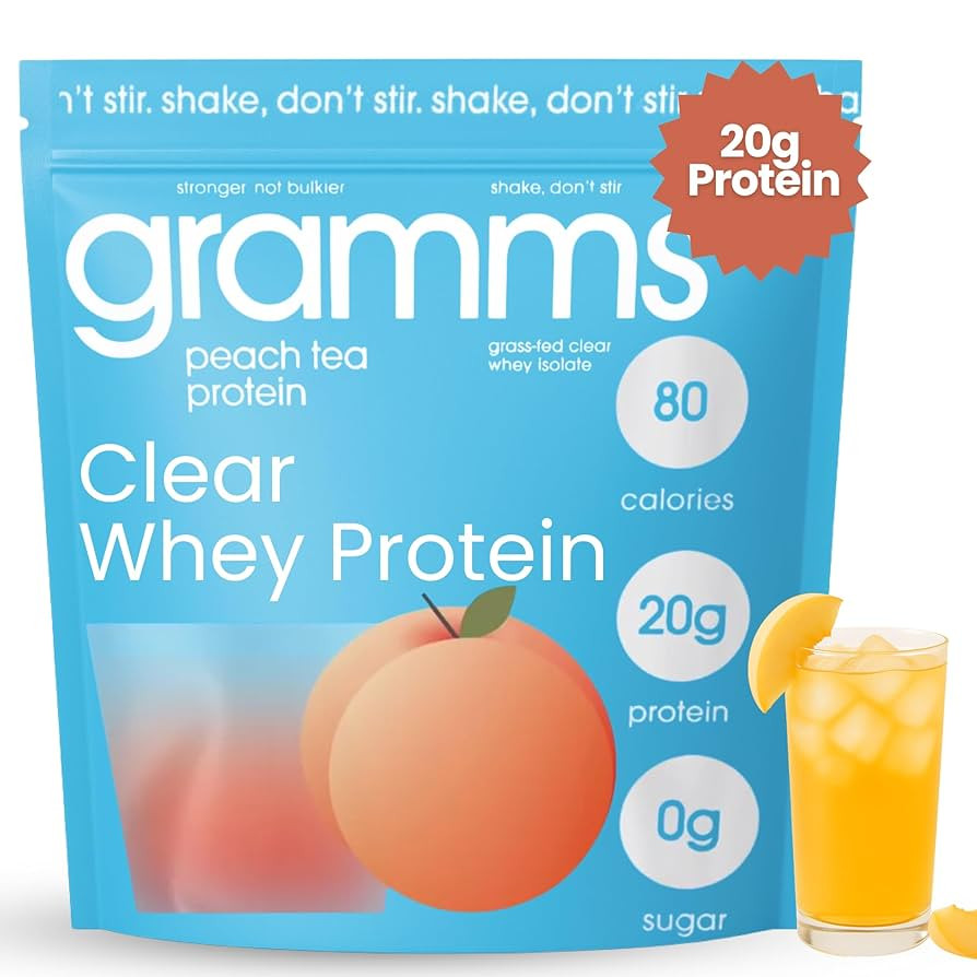 GRAMMS Clear Protein Powder 20G Protein for Women & Men | Grass-Fed Whey Isolate, Zero Sugar, Zer... | Amazon (US)