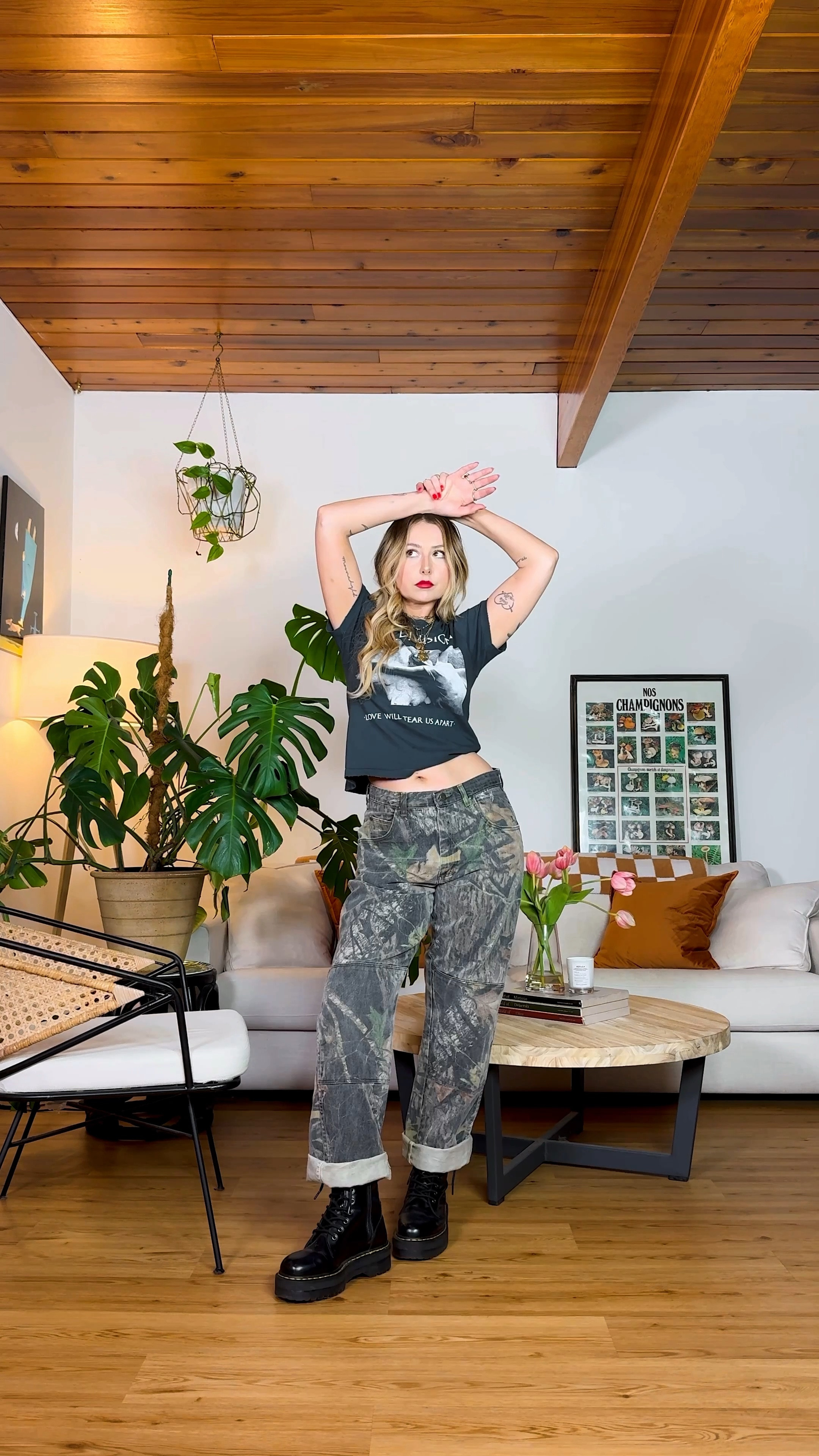 A little twist on the T-shirt and jeans combo! These are vintage men’s Wrangler camo jeans, so I found some similar ones on eBay for you guys and a similar new pair! The tshirt I’m wearing a size Medium! And the boots are on sale right now!! 🫶

#LTKsalealert #LTKVideo #LTKfindsunder100