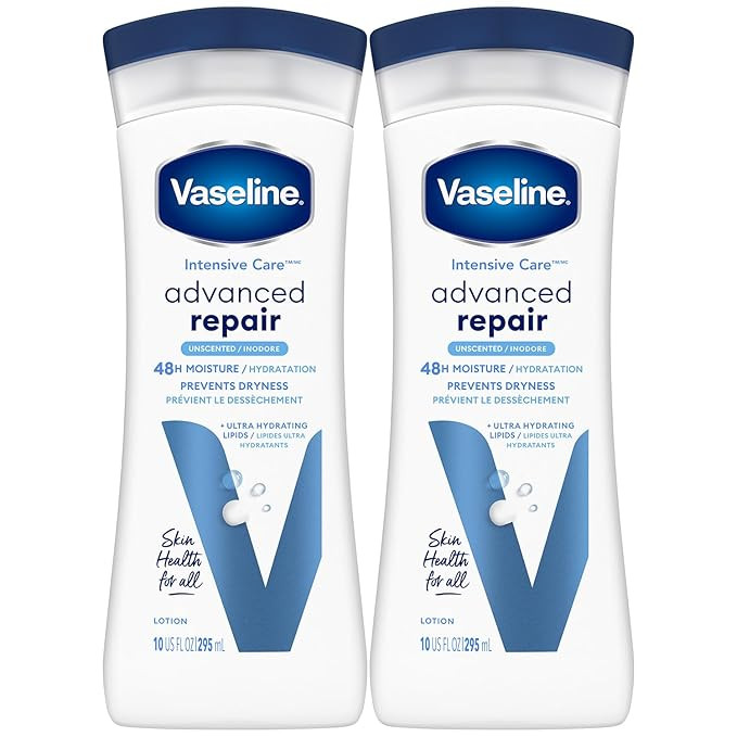 Vaseline Intensive Care Advanced Repair Fragrance Free Body Lotion 2-Pack 10 oz each | Amazon (US)