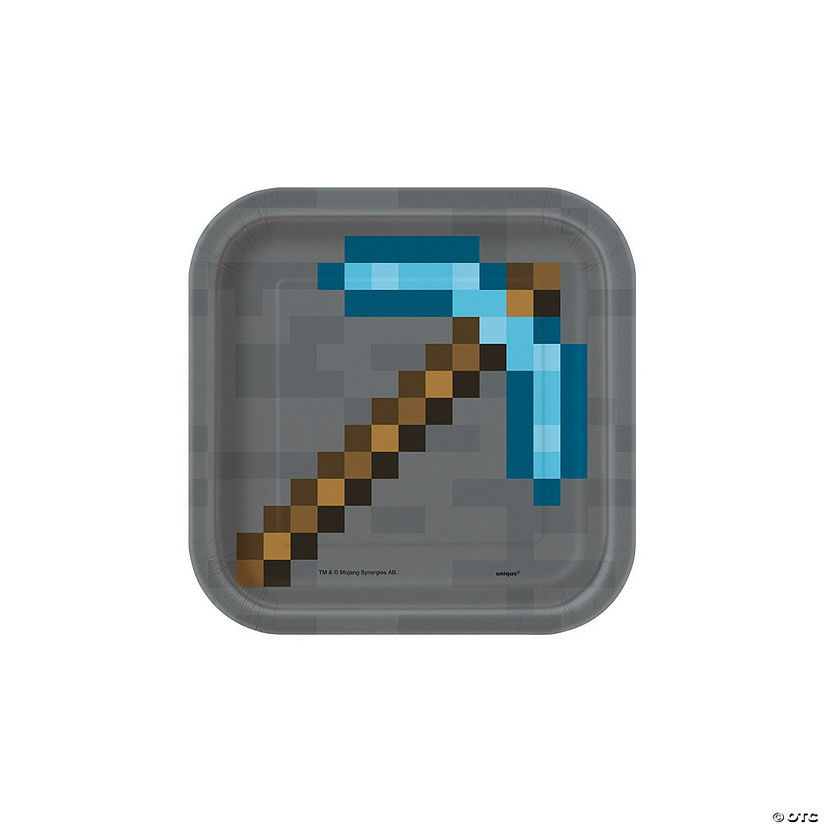 Minecraft® Pickaxe Paper Dessert Plates - 8 Ct. | Oriental Trading Company