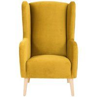 Furniture Story - Veronica Armchair Yellow Velluto 34 | ManoMano UK