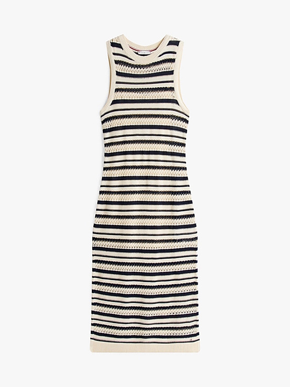 Crochet Slim Midi Sleeveless Jumper Dress | Tommy Hilfiger UK