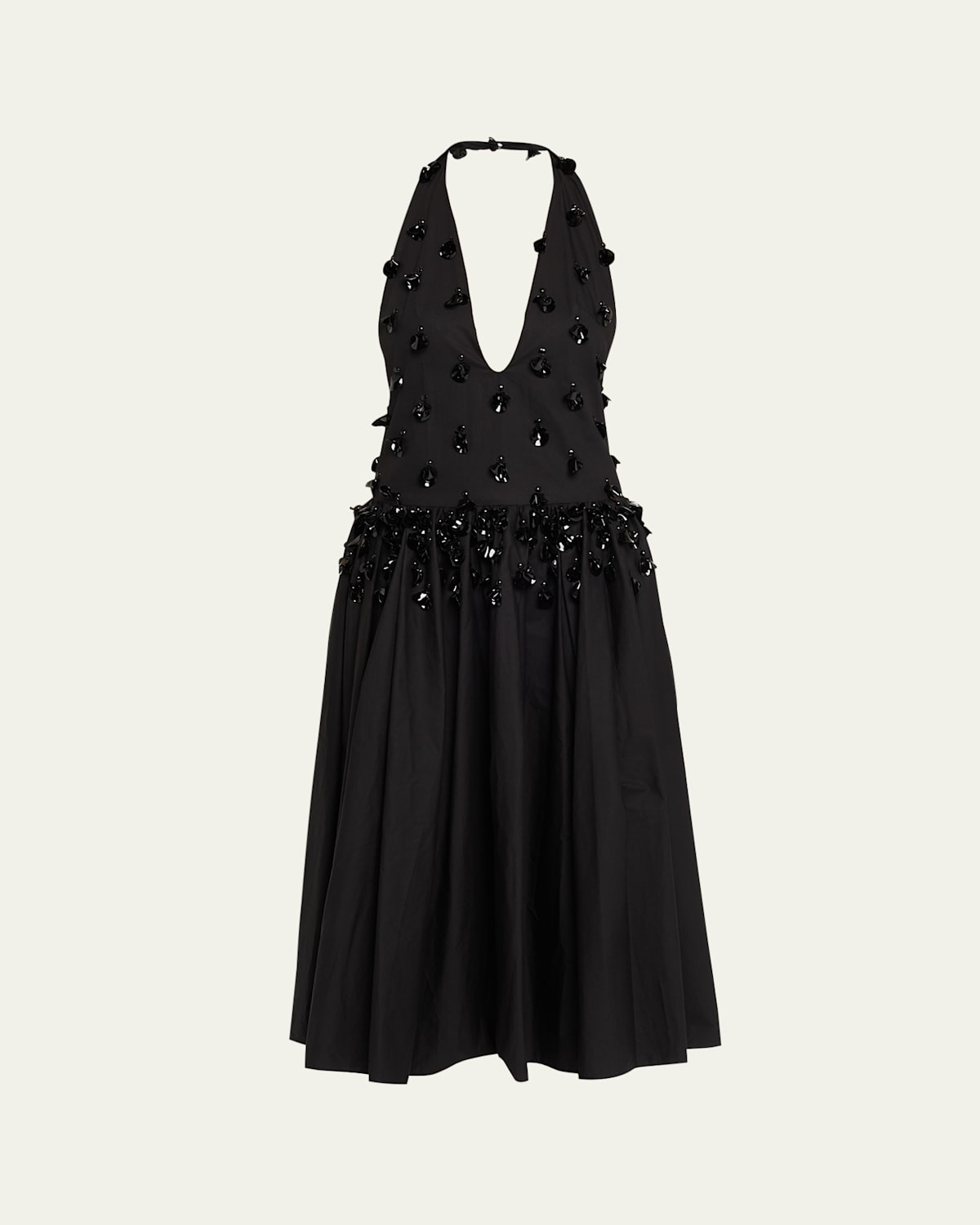Nuit Embellished Plunging Halter Drop-Waist Gown | Bergdorf Goodman