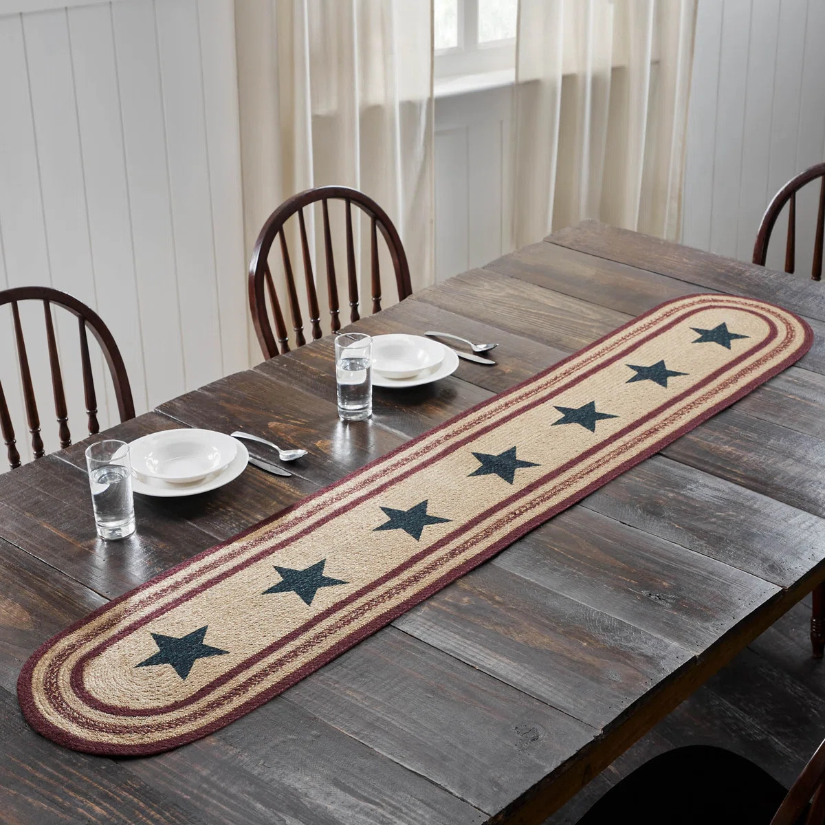 Potomac Jute Table Runner Stencil Stars | Wayfair North America