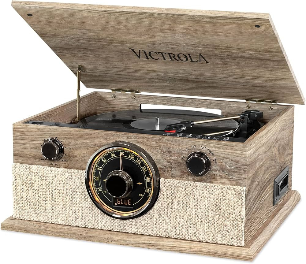 Victrola Brookline Style 6-in-1 Bluetooth Record Player & Multimedia Center with Built-in Speaker... | Amazon (US)