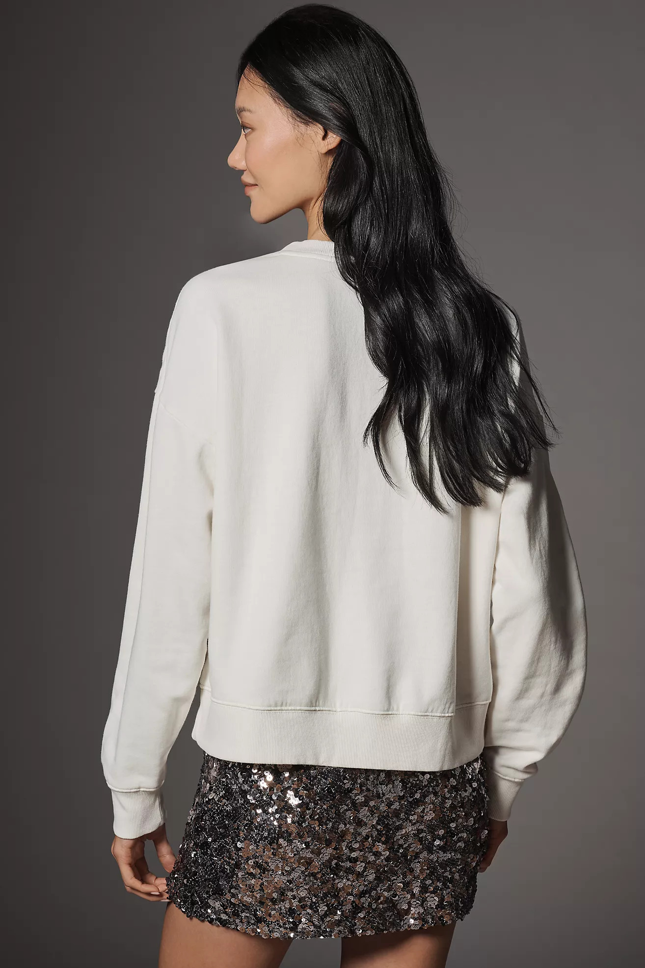 Maeve Long-Sleeve Embellished Sweatshirt | Anthropologie (US)