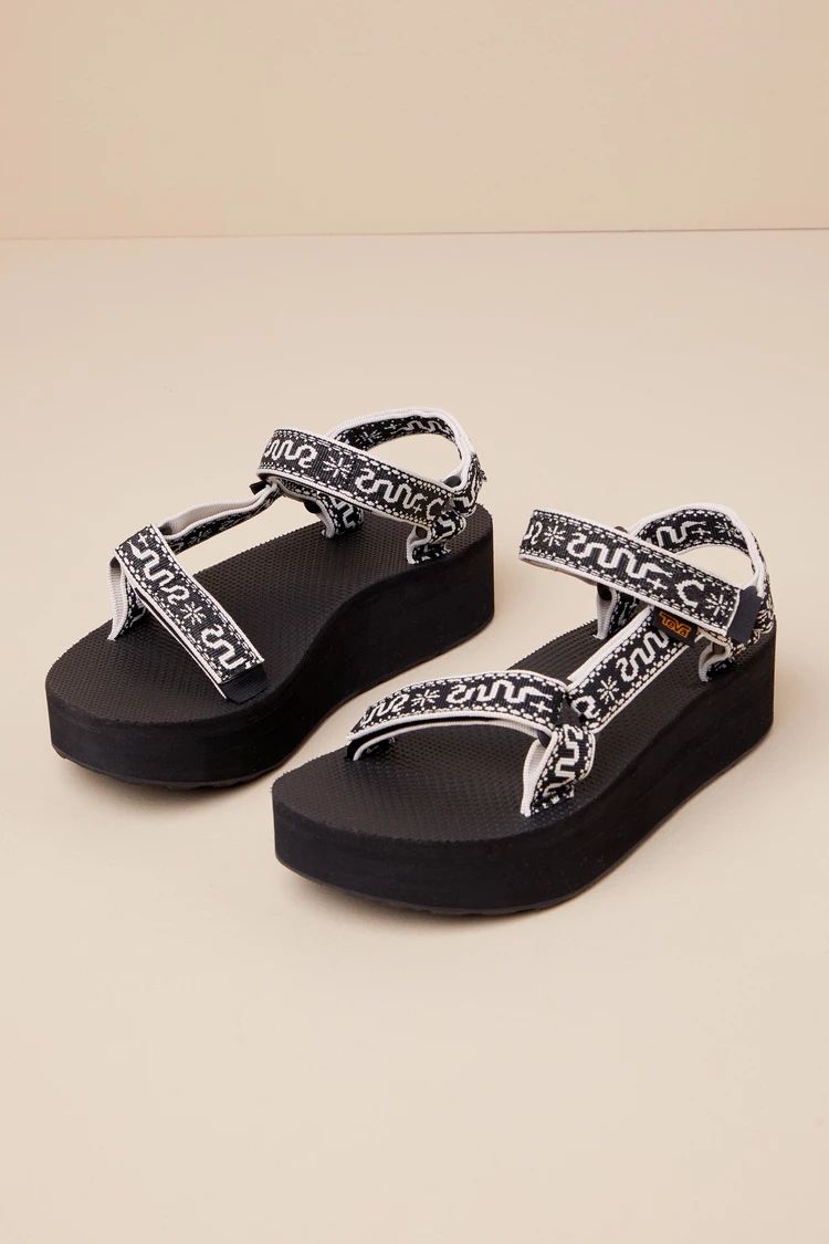 Flatform Universal Bandana Black Sandals | Lulus