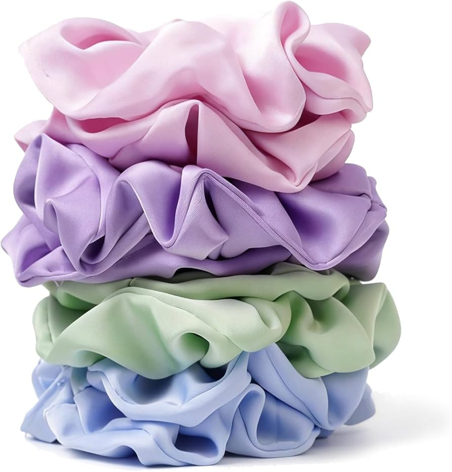 Aesthetic Satin Scrunchies for Women – 8PCS Pastel Colors Silk Hair Ties – No Crease, Frizz-F... | Amazon (US)