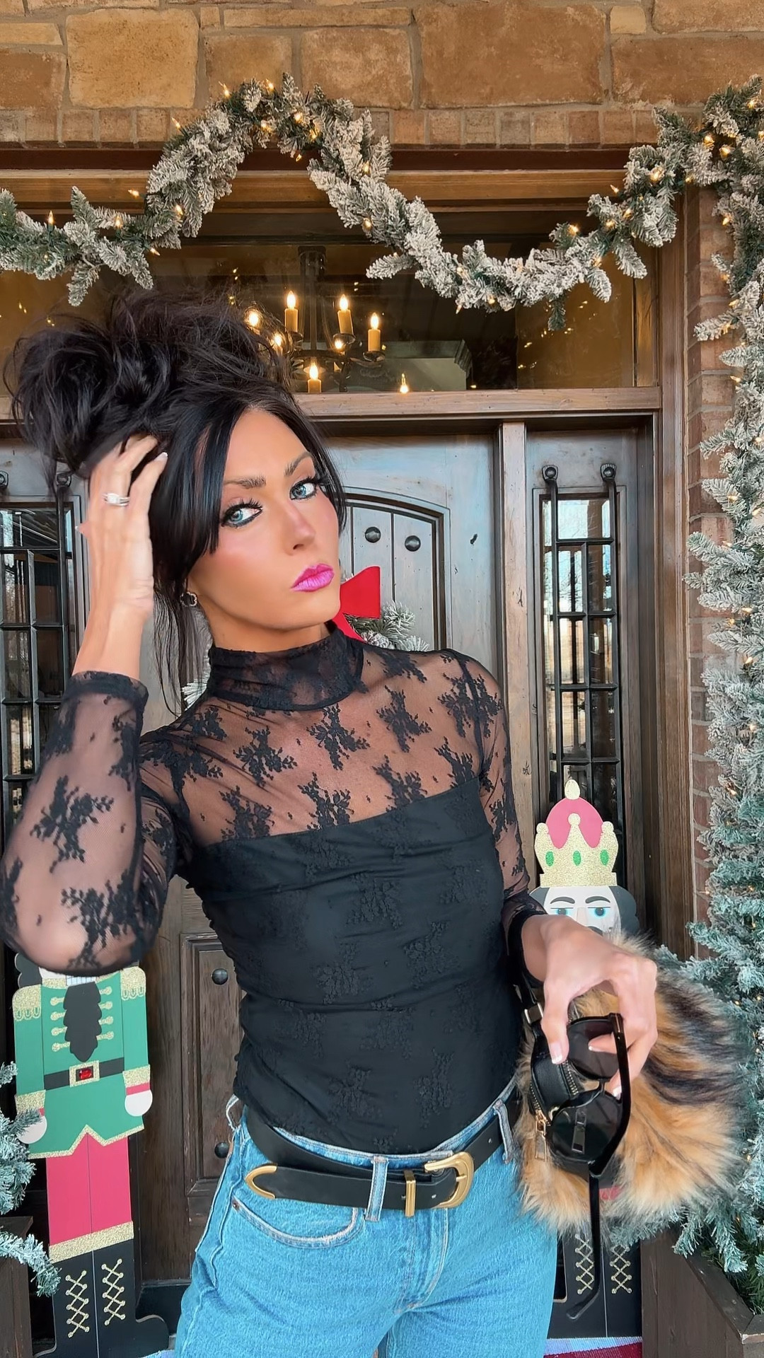 Ok this top is 🔥ladies perfect for the day or date night ! I love the tube top built in it so there is no need to put on a undershirt you could also wear a sweater with this or a vest so many ways to style it. I will link this black one as soon as it comes back in stock .

Lace top// Date night top// ootd //Tops// winter tops// mock turtleneck top  // Holiday top// 

#LTKFindsUnder50 #LTKGiftGuide #LTKootd