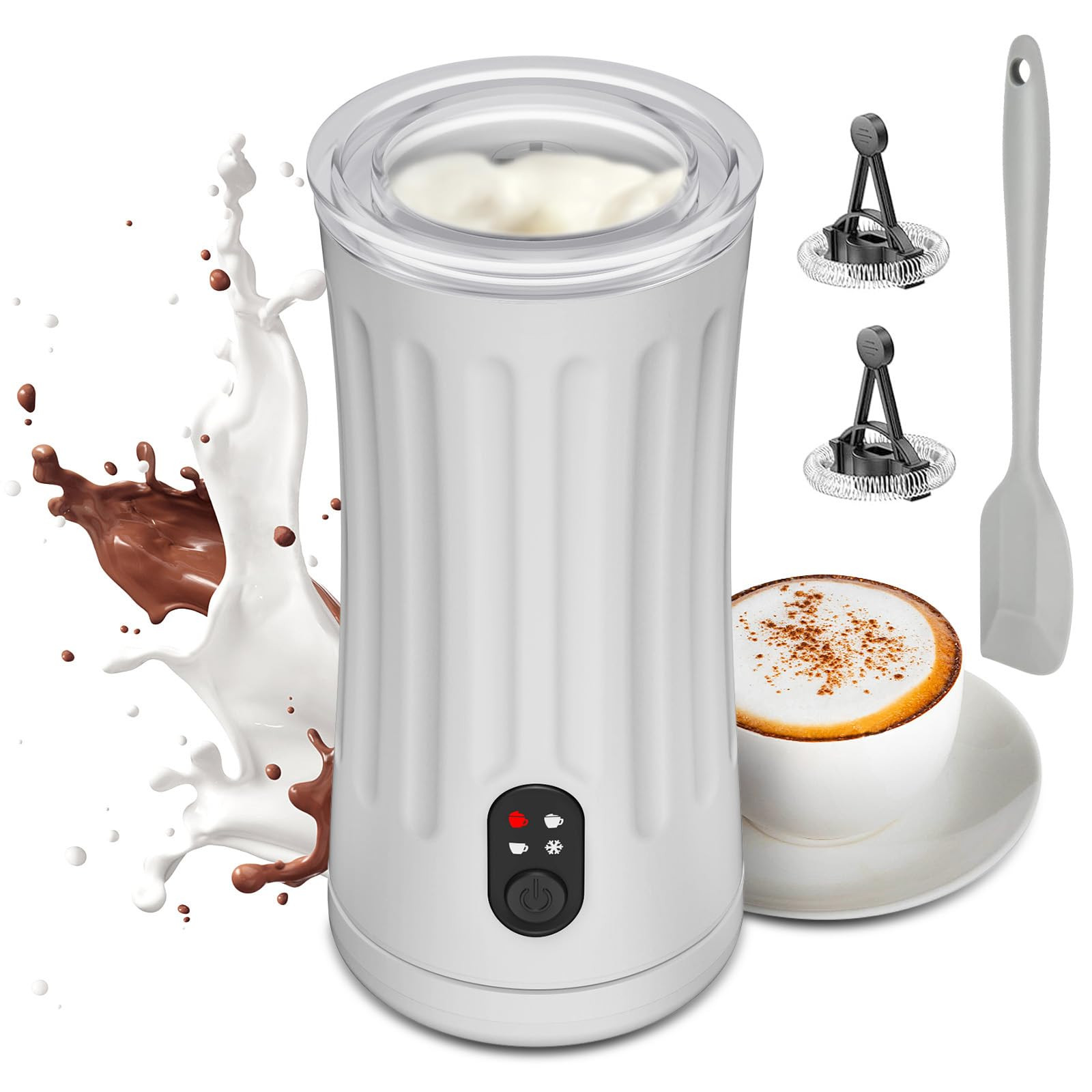 Milk Frother, 4-in-1 Milk Frother and Steamer, Hot and Cold Foam Maker and Milk Warmer with Tempe... | Amazon (US)