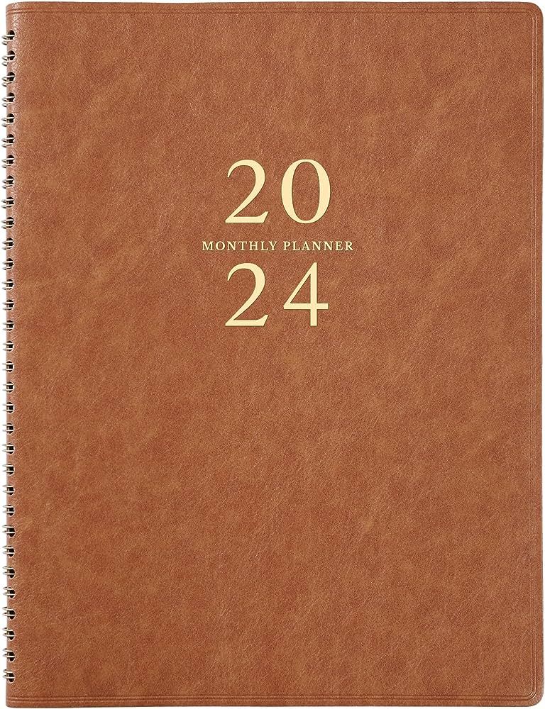 2024 Monthly Planner - 12 Monthly Planner 2024 with Leather Soft Cover, Jan.2024 - Dec.2024, 8.86... | Amazon (US)