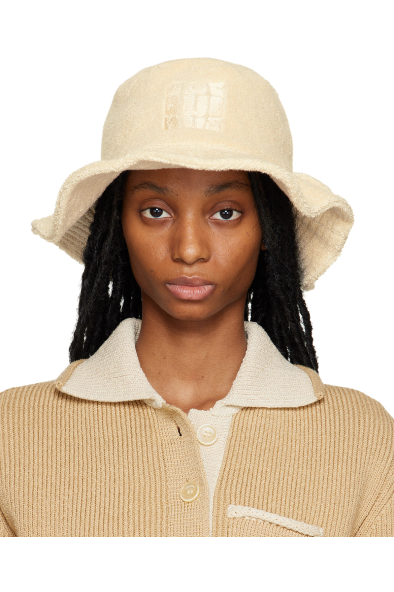 Beige Le Raphia 'Le Bob Bandho' Bucket Hat | SSENSE