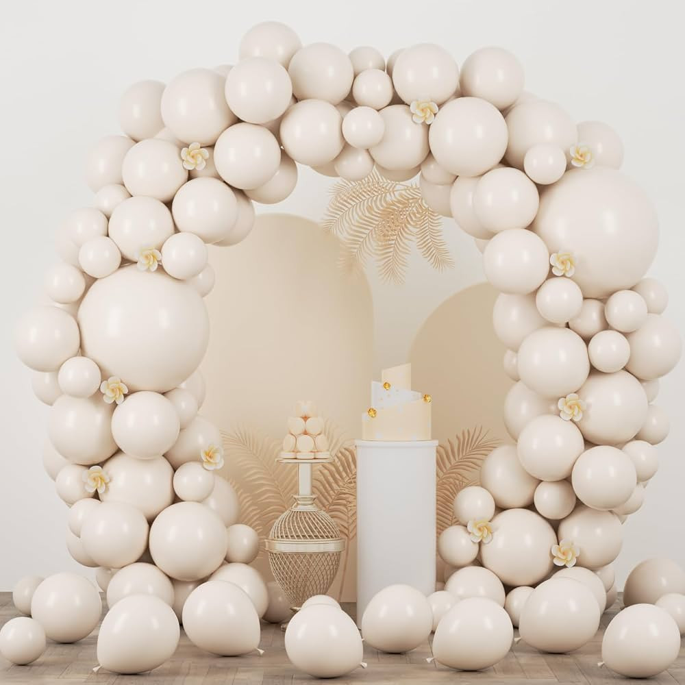 Amazon.com: Voircoloria 90pack White Sand Balloons Different Size 18/12/10/5 Inch Sand White Ball... | Amazon (US)
