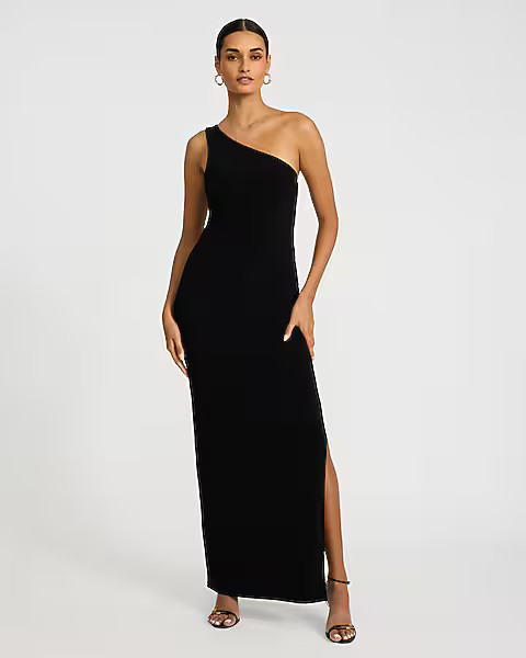 One Shoulder Maxi Sheath Dress | Express