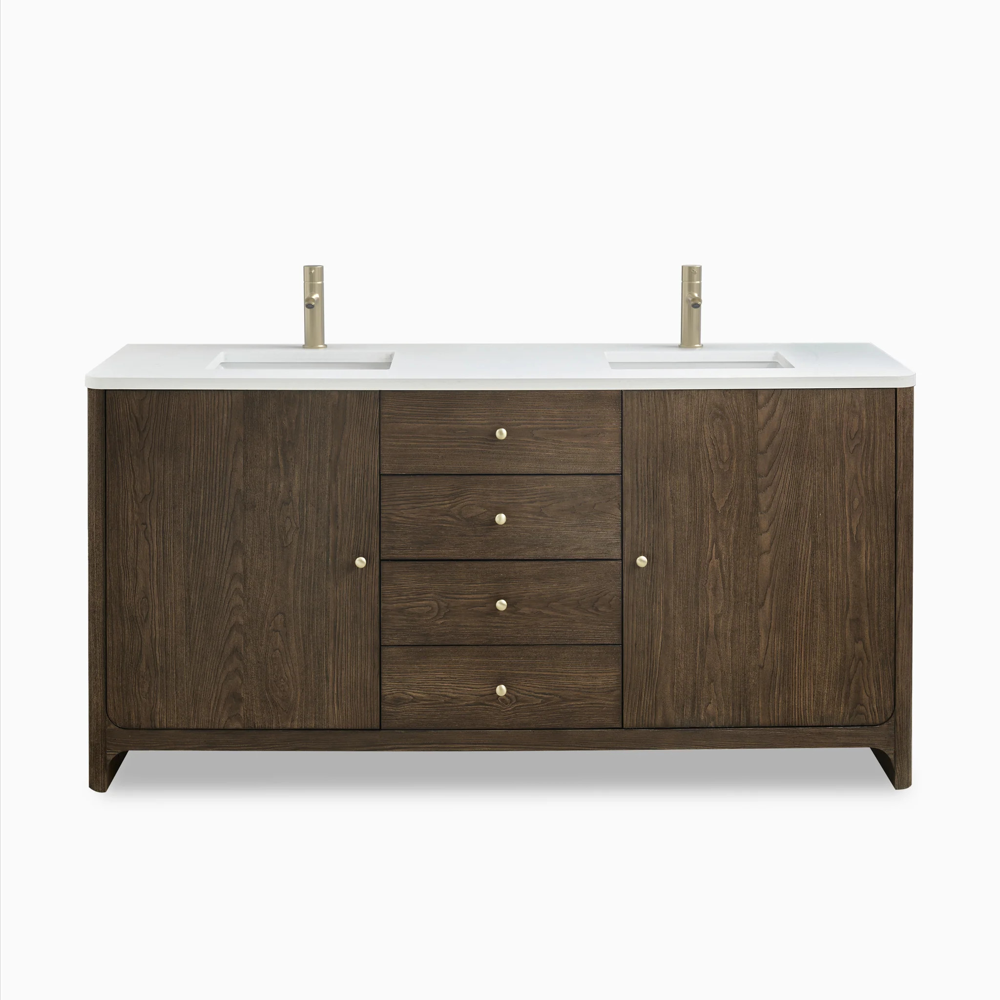 Colton 72" Double Vanity in Sable in with 3 cm White Zeus Quartz Top | Edward Martin