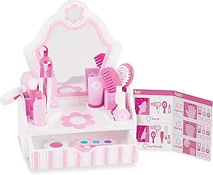 Melissa & Doug Wooden Beauty Salon Play Set With Accessories (18 pcs) - Pretend Hair Salon, Toddl... | Amazon (US)