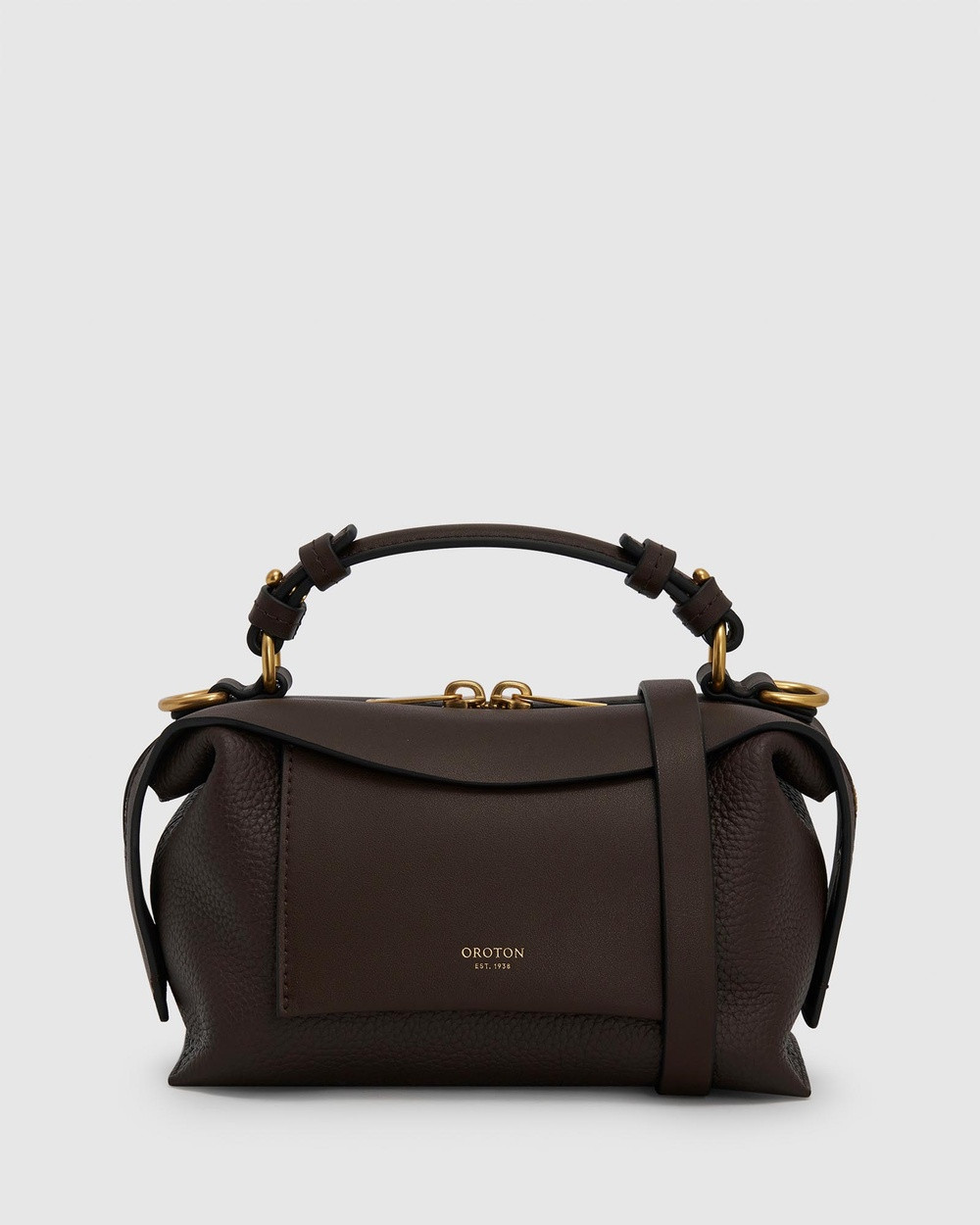 Oroton - Mica Mini Bowler - Handbags (Dark Chocolate) Mica Mini Bowler | THE ICONIC (AU & NZ)