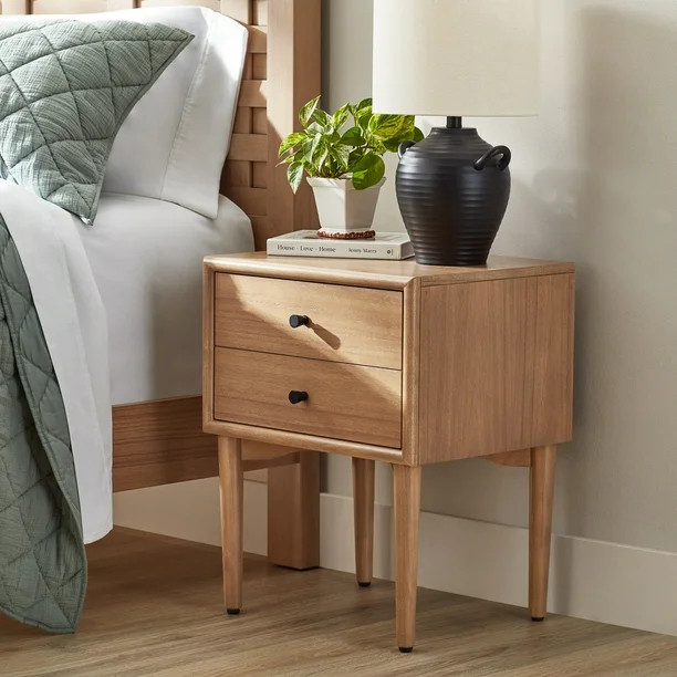 Better Homes & Gardens Bristol Nightstand with Solid Wood Frame, Natural Oak finish, by Dave & Je... | Walmart (US)