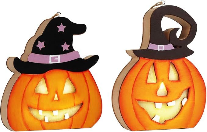 Halloween Decorations Indoor& Outdoor LED Pumpkin Decor Hanging Halloween Decorations for Home Fa... | Amazon (US)