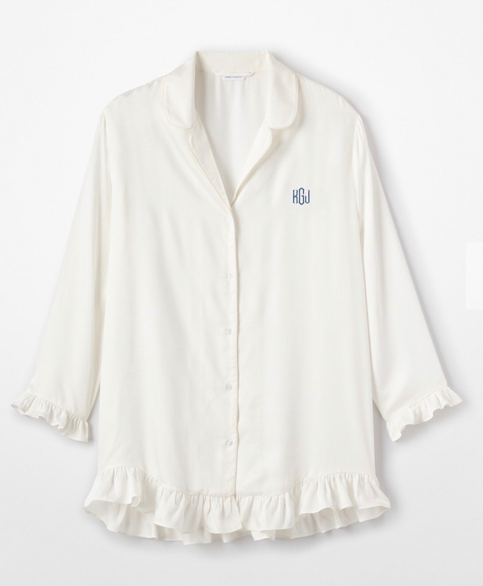 Bridal getting ready dress of my dreams😍 Loving the Mark & Graham ruffle sateen night shirt! Perfect for a bride getting ready on wedding day and also a keepsake! I included my monogram as well! @Mark and Graham #markandgraham

#LTKWedding #LTKgrwm #LTKootd