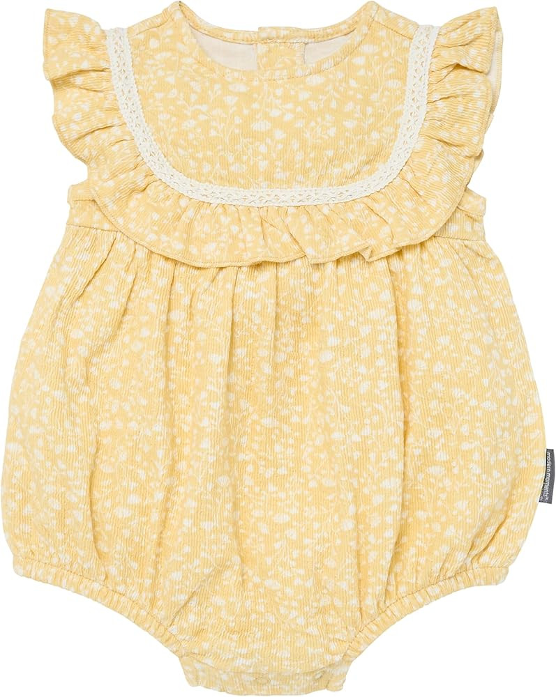 Modern Moments by Gerber Baby Girls Ruffle Bodice Bubble Romper | Amazon (US)
