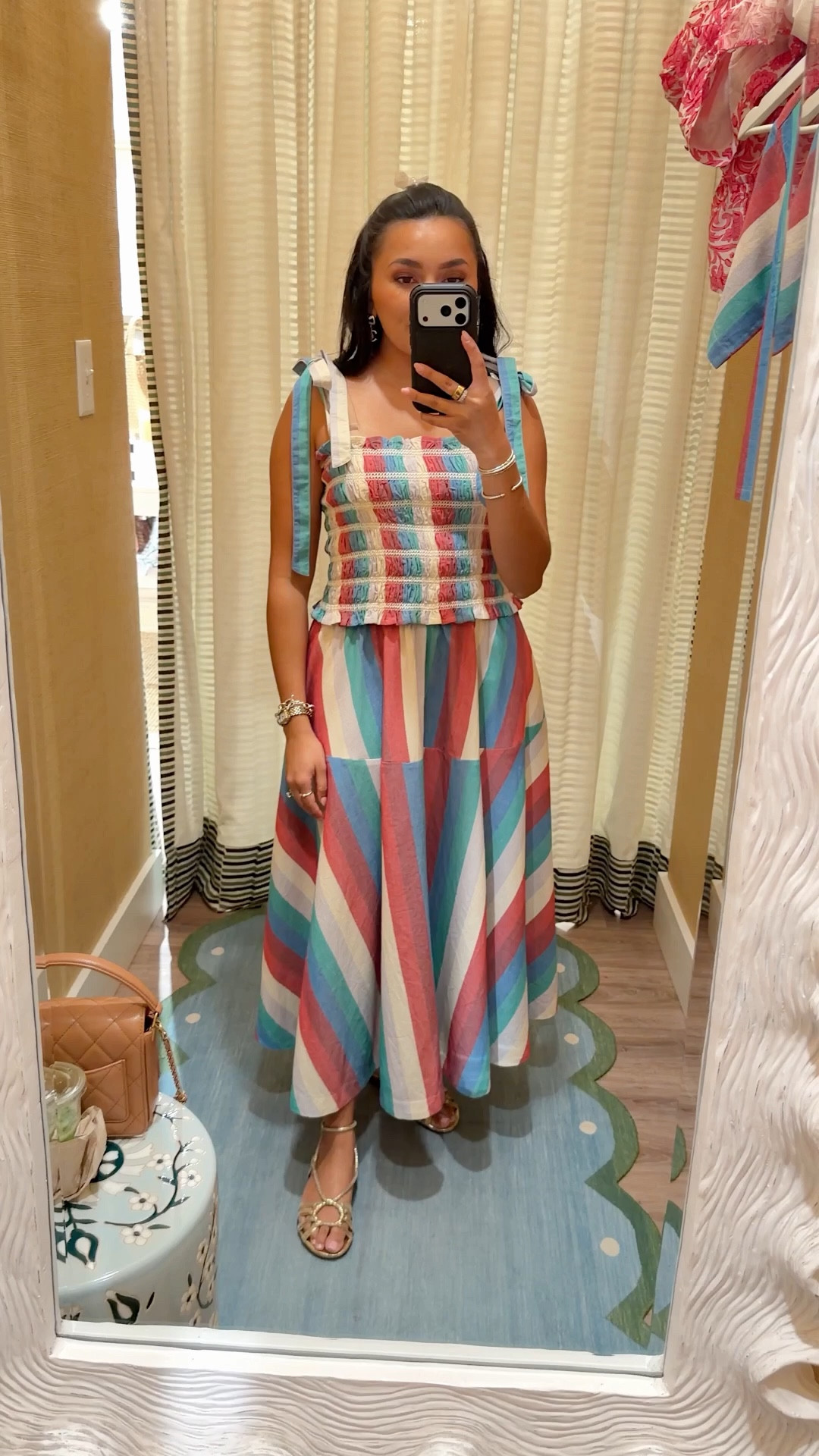 Top and skirt size xxs TTS 
Gold sandals size 5 TTS 


#LTKootd #LTKPetite #LTKMothersDay