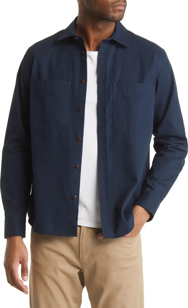 Almur Brushed Cotton Twill Overshirt | Nordstrom