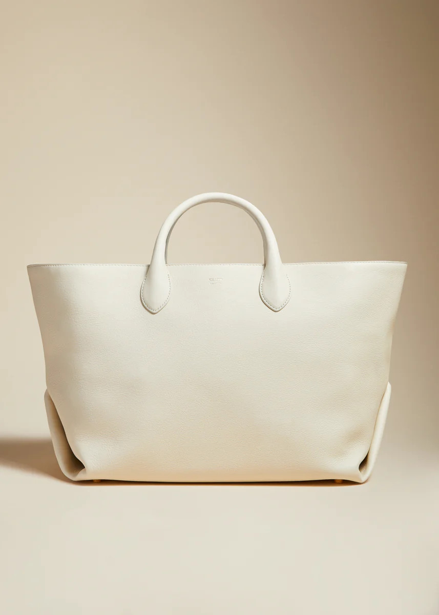 The Medium Amelia Tote in Ivory Pebbled Leather | Khaite