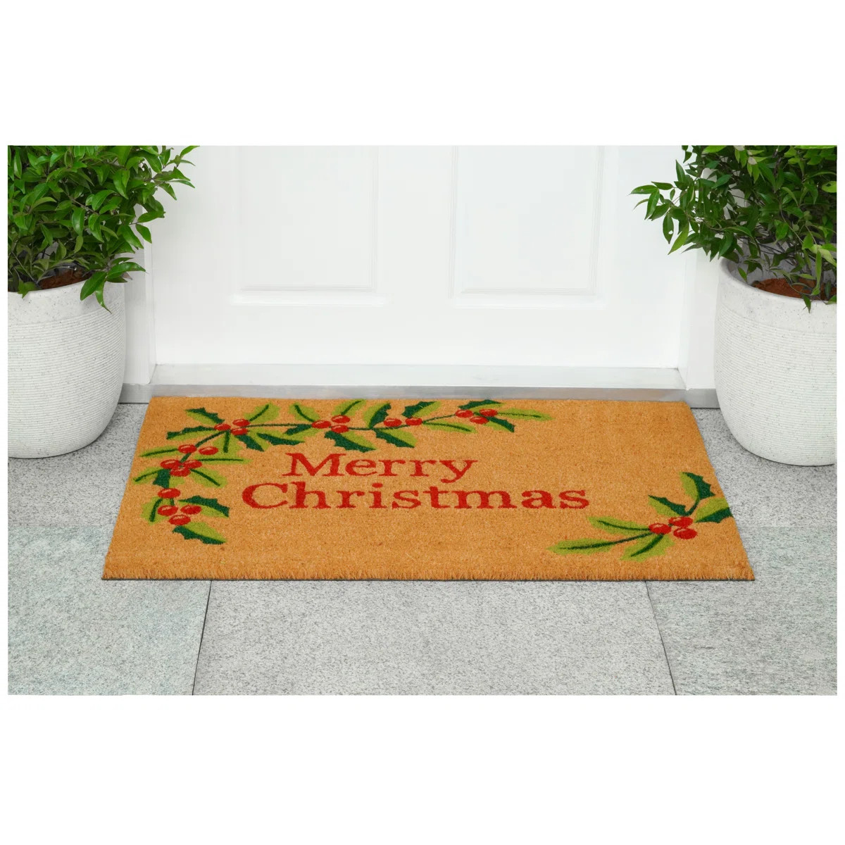 The Holiday Aisle® Amiel Merry Christmas Non-Slip Outdoor Door Mat & Reviews | Wayfair | Wayfair North America