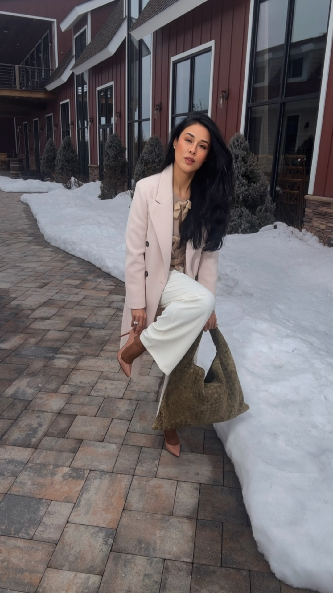 Soft Neutrals in the Snow ❄️🤍  

#LTKOver40 #LTKootd #LTKSeasonal