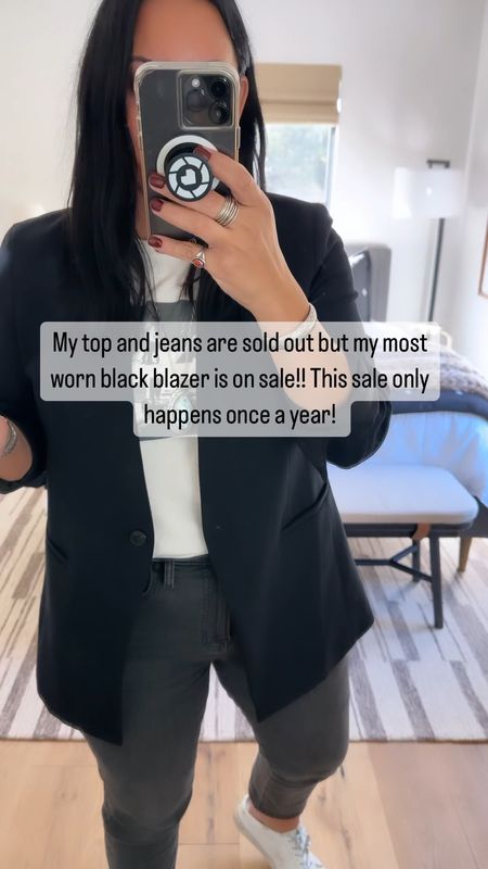 I LOVE this black blazer. It can be dressed up or down. It does run big so size down if you are between sizes. I’m wearing a medium for size reference  

#LTKmidsize #LTKCyberWeek #LTKover40