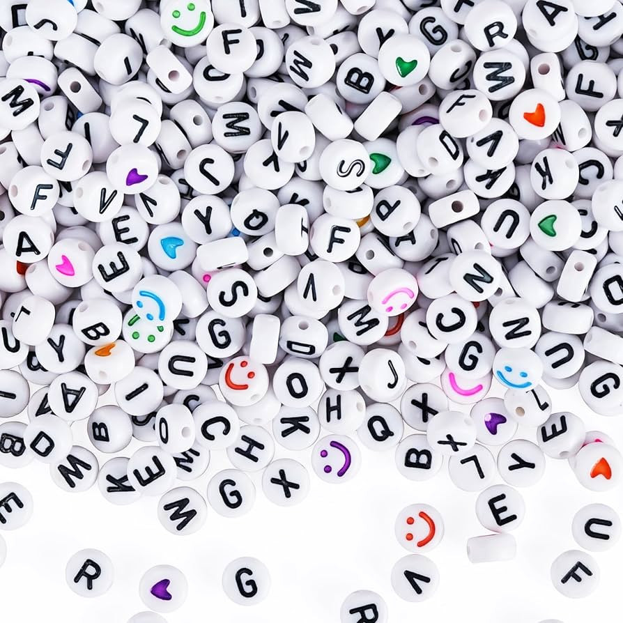 Gionlion 1200+Pcs Letter Beads for Bracelet Making, Round Alphabet Beads for Jewelry Making with ... | Amazon (US)