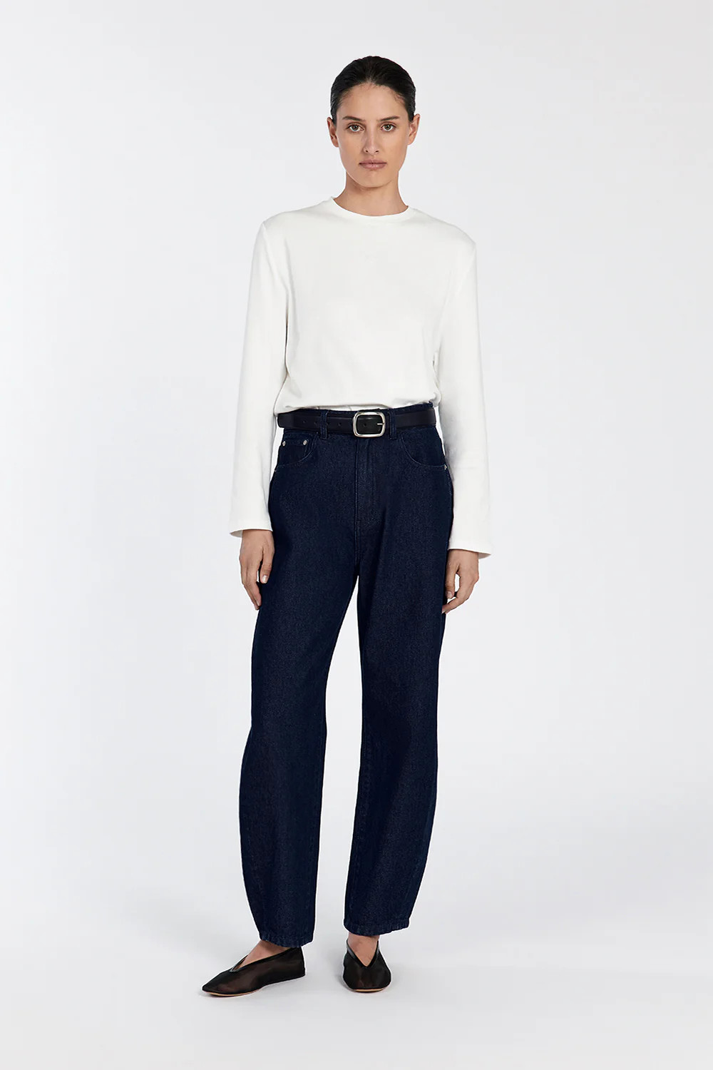 SIGNATURE OFF WHITE LONG SLEEVE TEE | DISSH