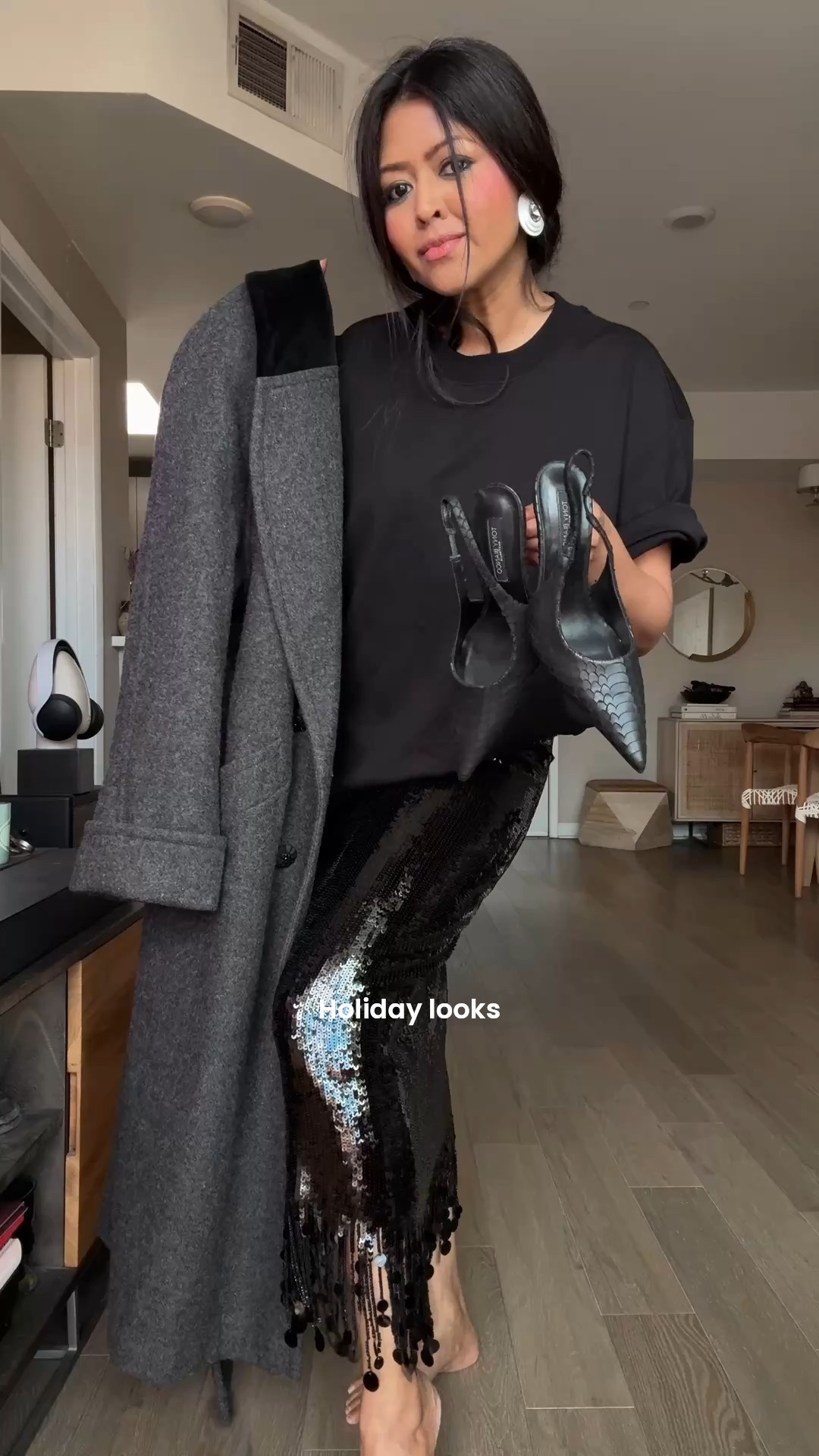 Skirt wearing size small : long black coat: size small and 🤎  2nd coat is vintage 

#LTKgrwm #LTKSaleAlert #LTKHoliday