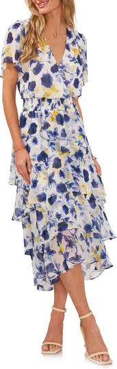 Floral Tiered Midi Dress | Nordstrom