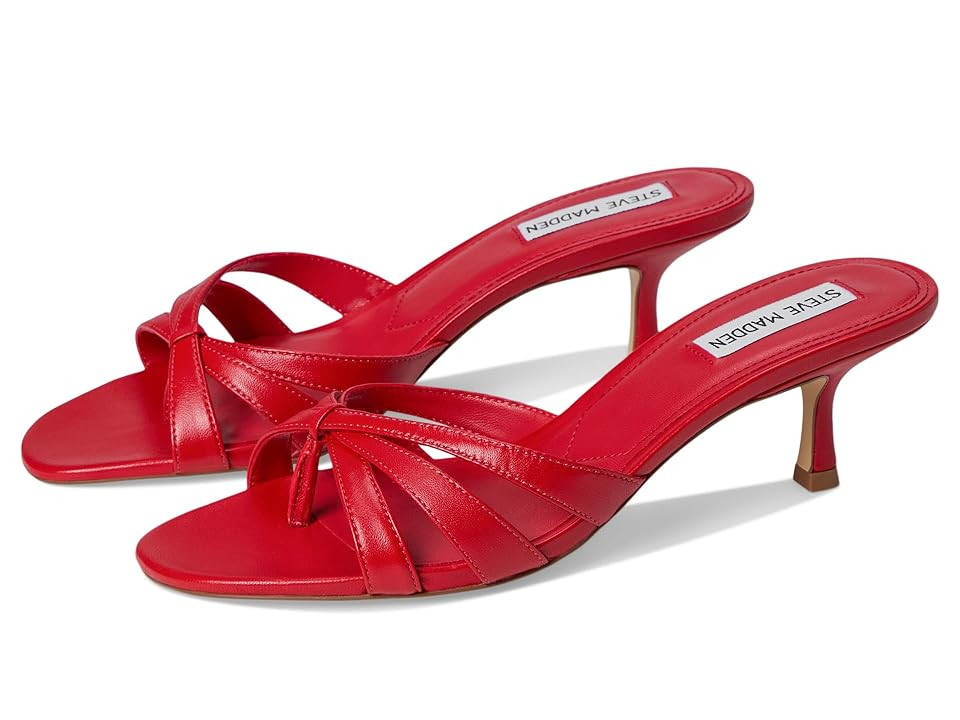 Steve Madden Cary Women's Sandals Red Leather : 7.5 M, Leather/Rubber | Zappos