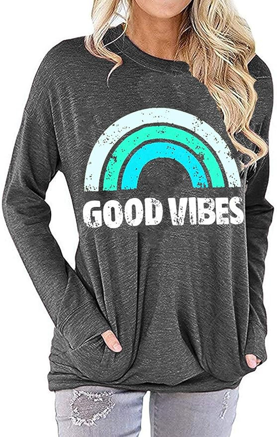 IRISGOD Women's Tank Tops Graphic Tees Good Vibes Loose Fit Sleeveless Crew Neck T Shirts Tops | Amazon (US)