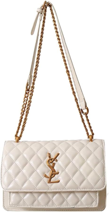 Women's Leather Medium Clamshell Shoulder Bag - Medium Purse - Women's zip-up top Shoulder Bag, w... | Amazon (US)