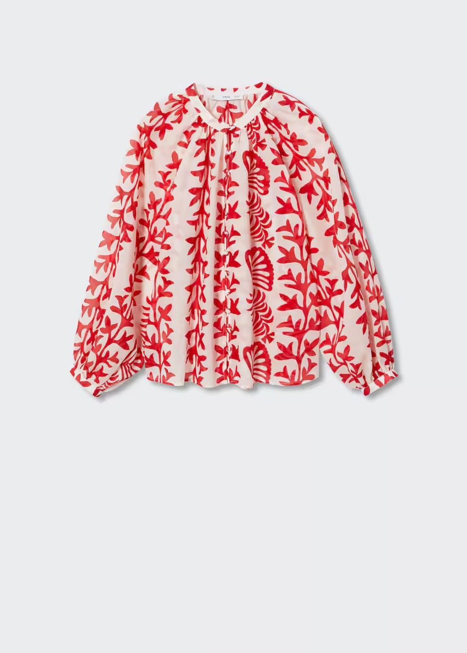 Floral cotton blouse | MANGO (US)