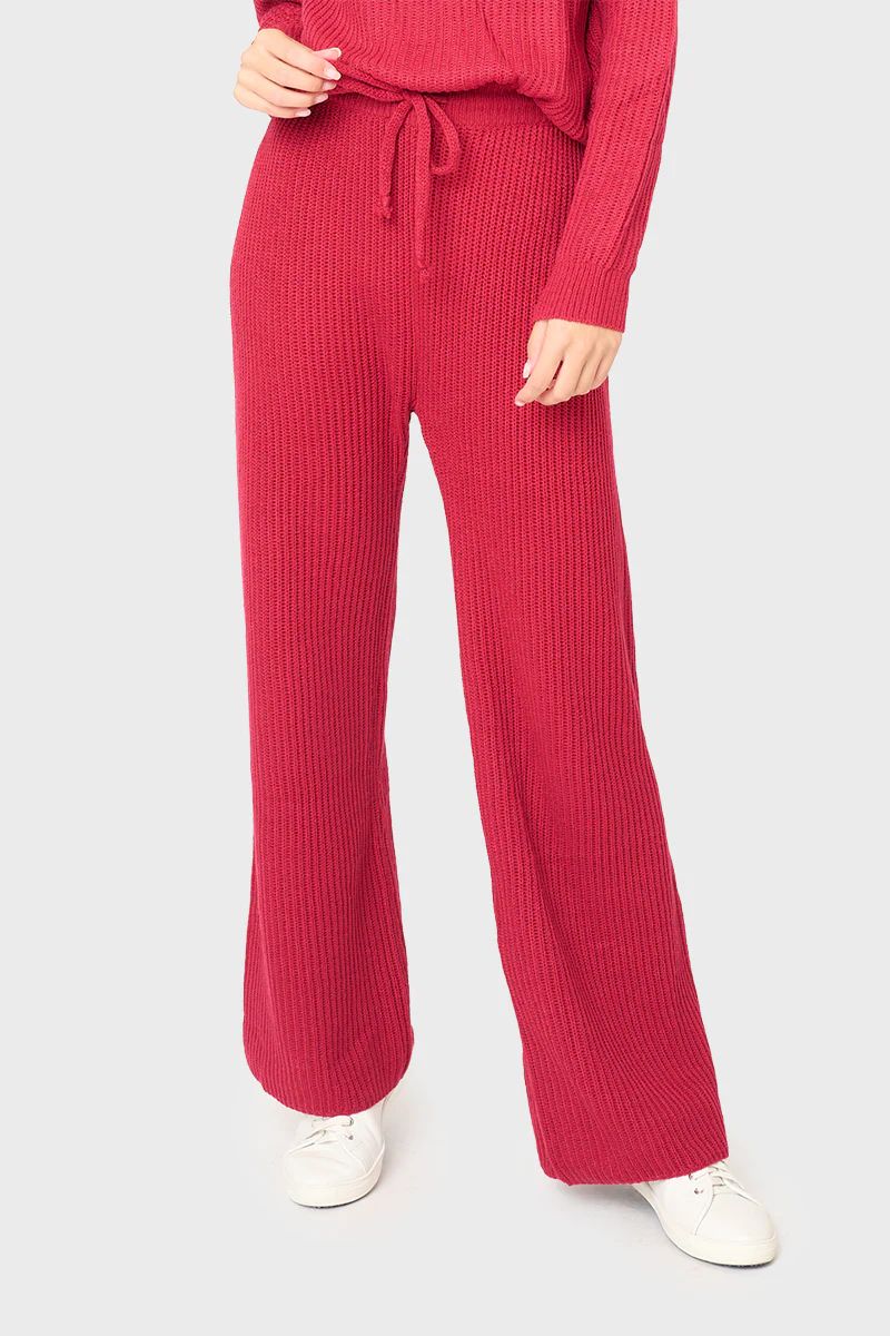 Drawstring Pull On Ribbed Sweater Knit Pant | Gibson