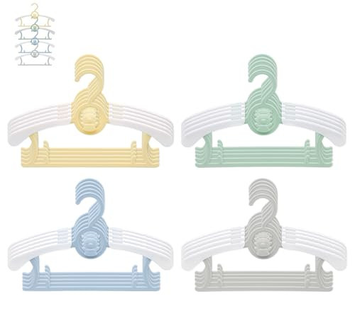 JSF Adjustable Baby Hangers, 20pcs Toddler Kids Child Nursery Closet Hangers - Non-Slip, Extendable, Ideal for Newborn Clothes (Colourful Bear Design) | Amazon (US)