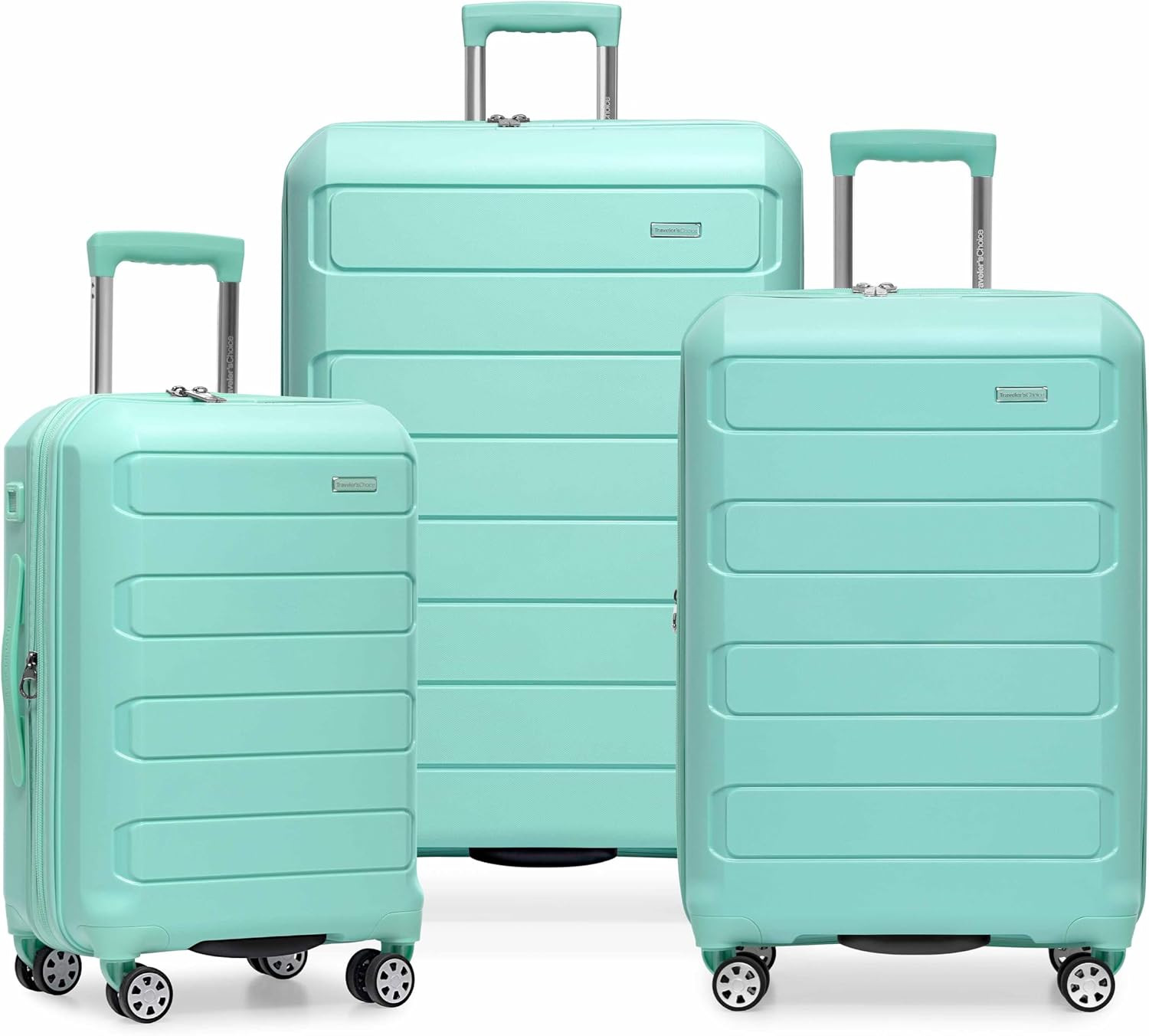 Traveler's Choice Pagosa Hardshell Expandable Luggage with Spinner Wheels, Mint, 3-Piece Set (22/27/30) | Amazon (US)