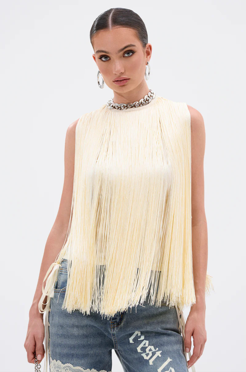SUNSHINE LOVER FRINGE BLOUSE | AKIRA