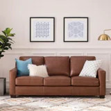 Birch Lane™ Pratt Genuine Leather 88" Square Arm Sofa | Wayfair North America