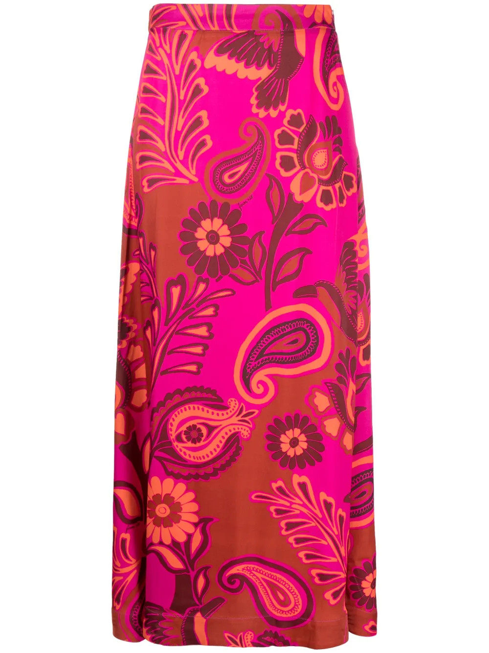 FARM Rio Bold Floral Satin Maxi Skirt - Farfetch | Farfetch Global