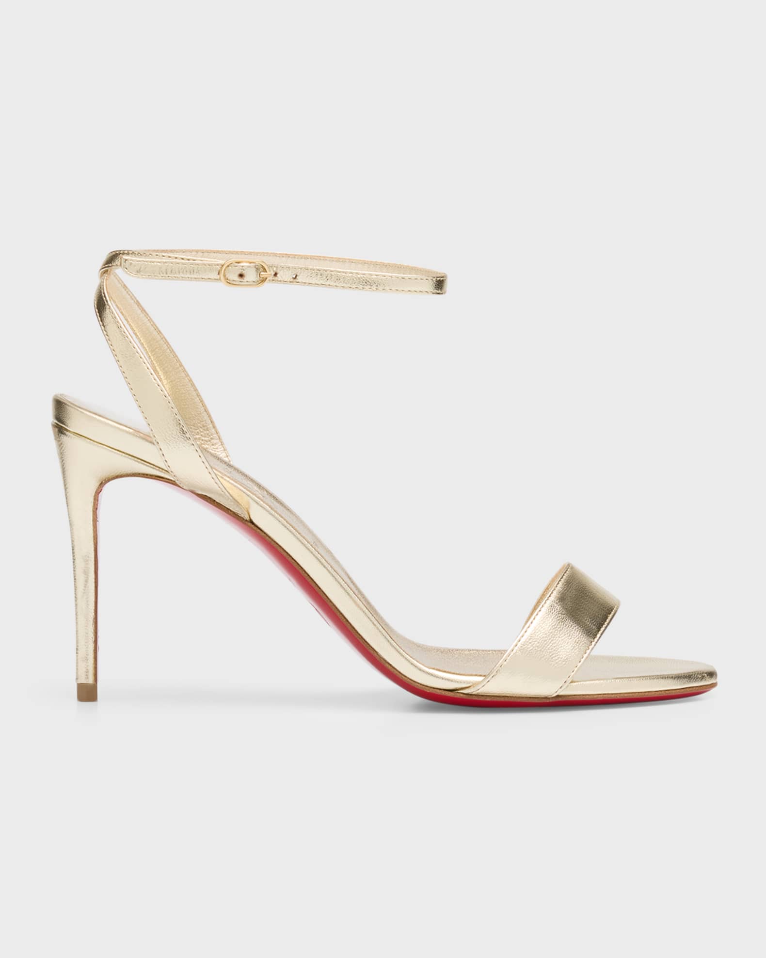 Loubigirl Metallic Red Sole Ankle-Strap Sandals | Neiman Marcus