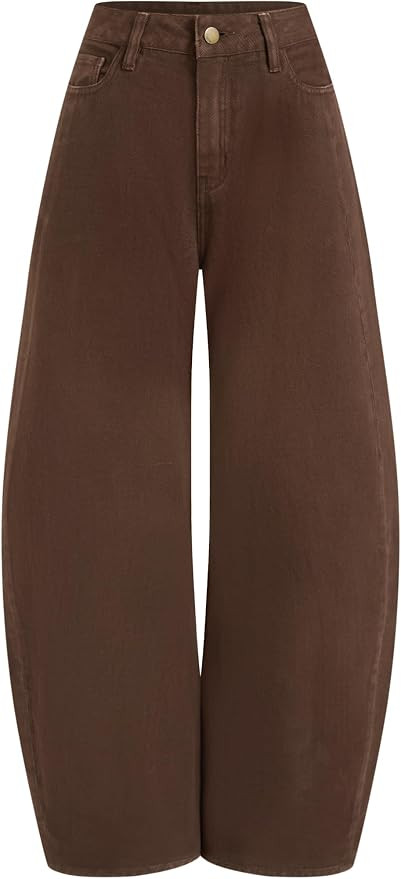 CIDER Womens Denim Low Rise Barrel Leg Jeans | Amazon (US)