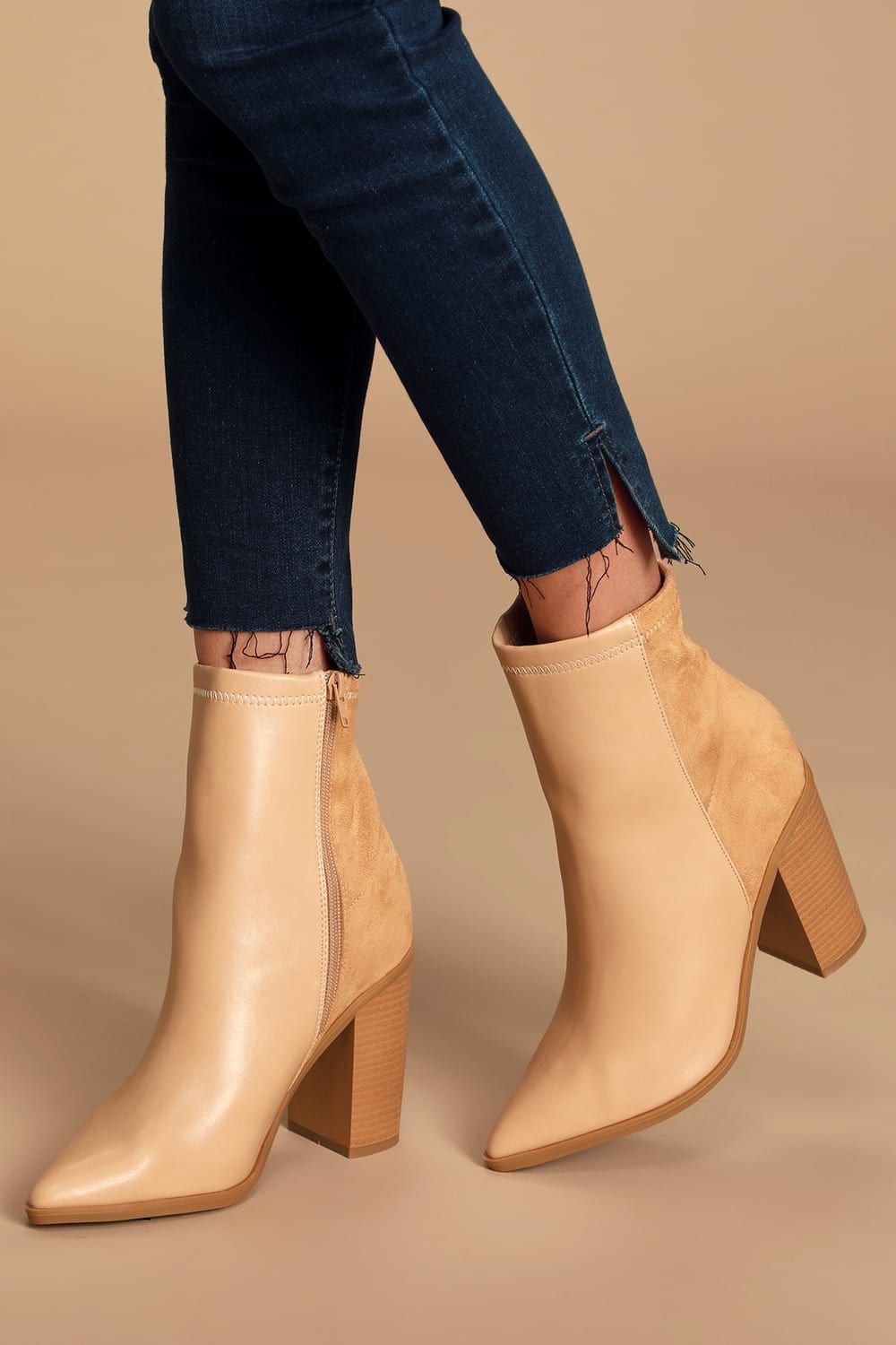 Essex Light Nude Mid-Calf Booties | Lulus (US)