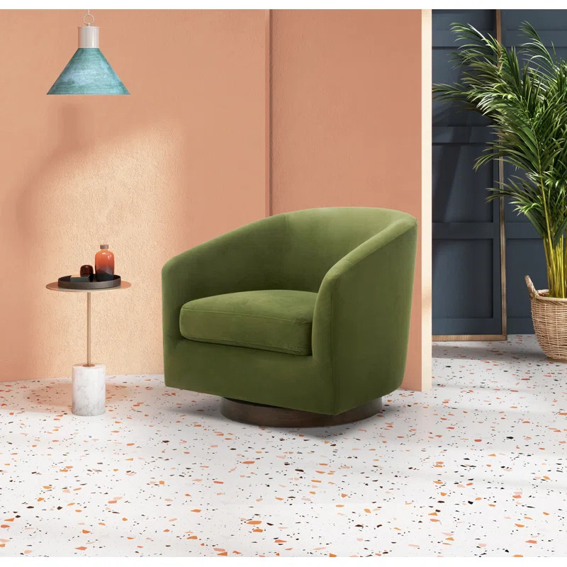 Bennett Upholstered Swivel Barrel Chair | Wayfair North America