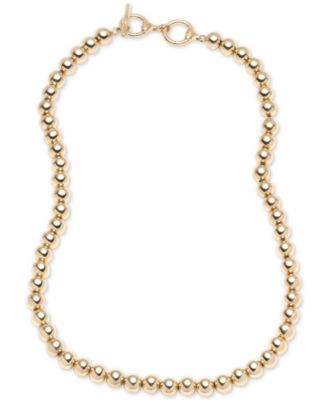 Lauren Ralph Lauren Gold-Tone Metal Bead 20" Collar Necklace - Gold | Macy's